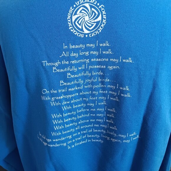 XL Vintage Sweatshirt Southwest Indian Foundation Navajo Prayer Hanes 1990's USA - Picture 6 of 8
